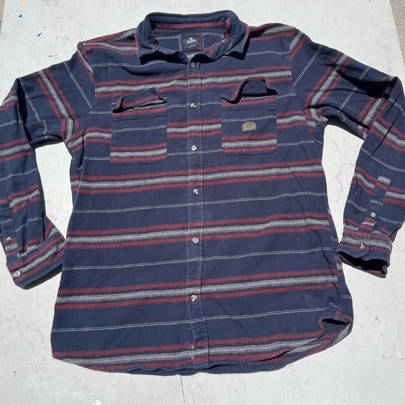 Men's Ripcurl Flannel Multicolor Striped L Grunge Surf 90s PNW Boardwalk Beach - Picture 1 of 11